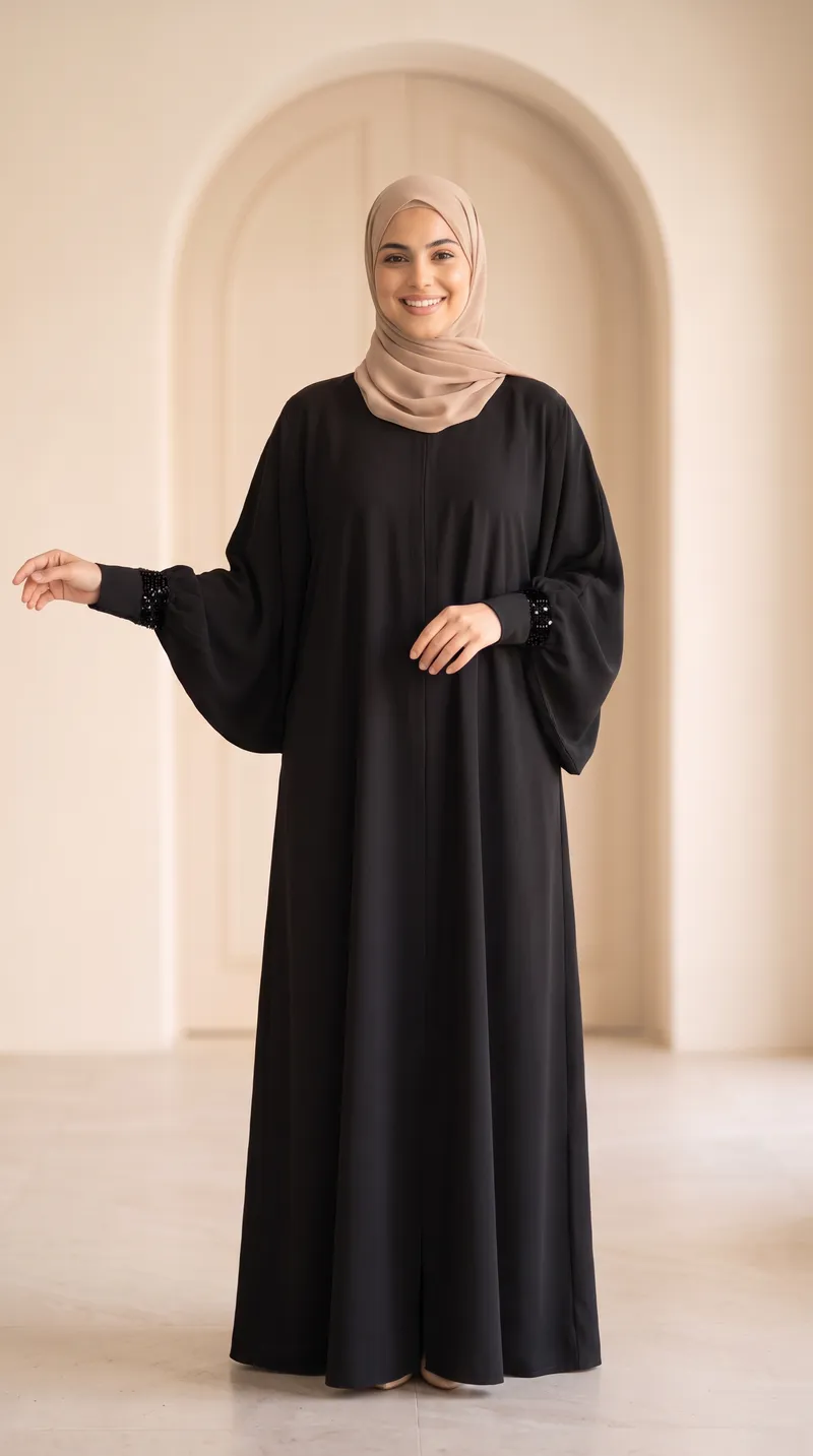 عباية غيمة السوداء — الكمّ مفتوحاً